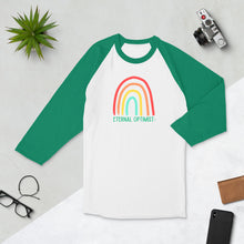 Load image into Gallery viewer, ETERNAL OPTIMIST 3/4 sleeve raglan shirt