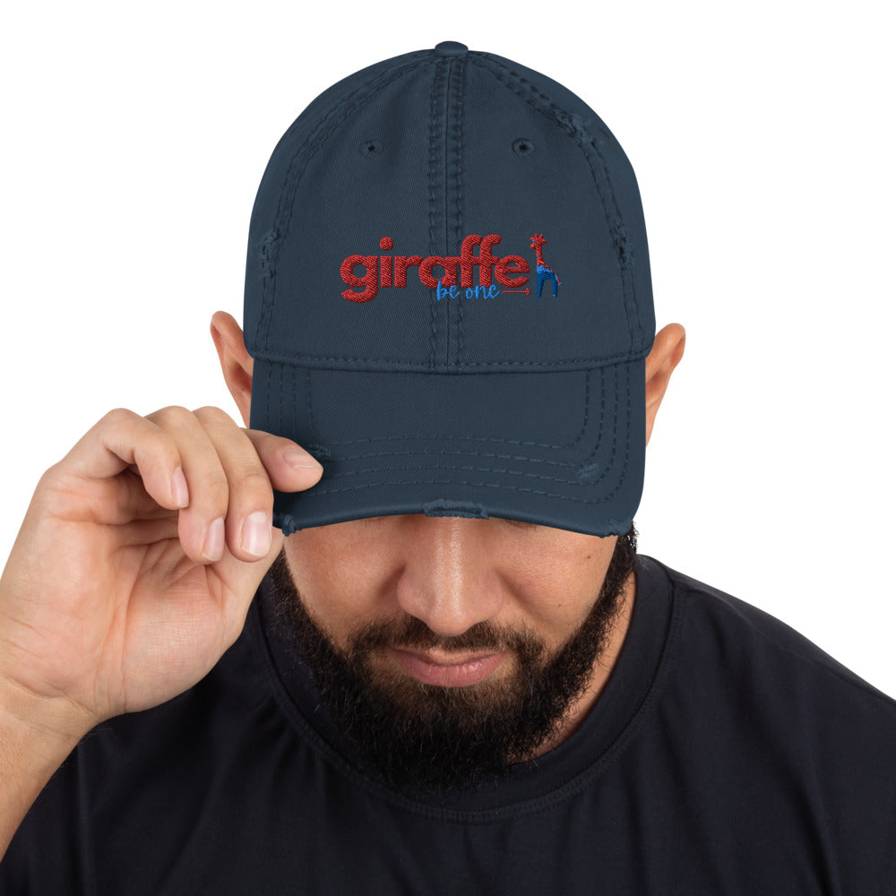 GIRAFFE, BE ONE Distressed Dad Hat
