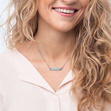 Load image into Gallery viewer, BE A GIRAFFE Engraved Silver Bar Chain Necklace
